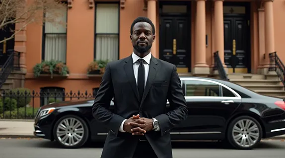 Professional black car service for airport transportation and corporate travel